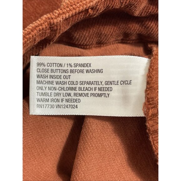 Knox Rose Corduroy Jeans Womens Size 10 Rustic Orange Wide Leg Stretch - Picture 12 of 16